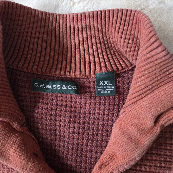 G.H. Bass & Co. Men's Brick Zip Up Sweater - Picture 2 of 2